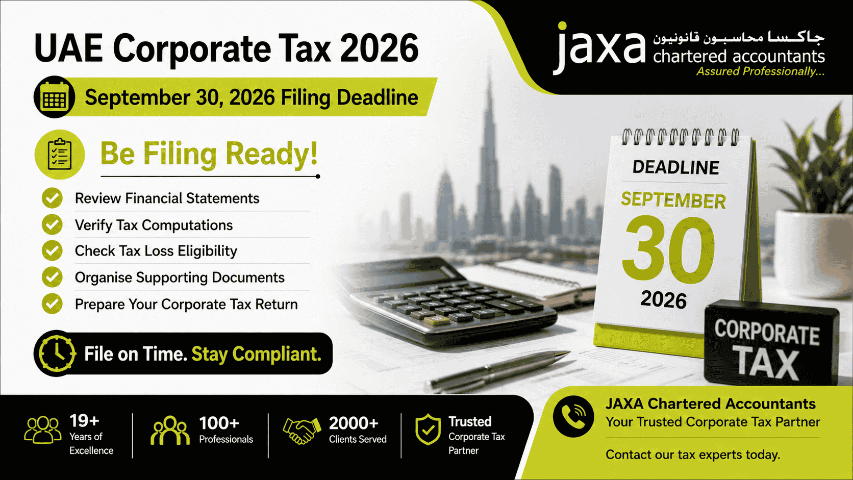 UAE Corporate Tax 2026: Key Filing Tasks Businesses Should Complete Before September 30, 2026