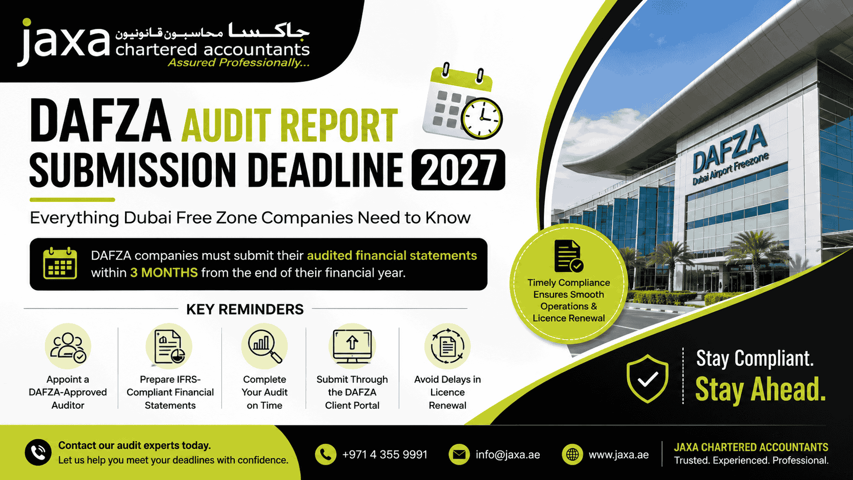 DAFZA Audit Report Submission Deadline 2027: Everything Dubai Free Zone Companies Need to Know