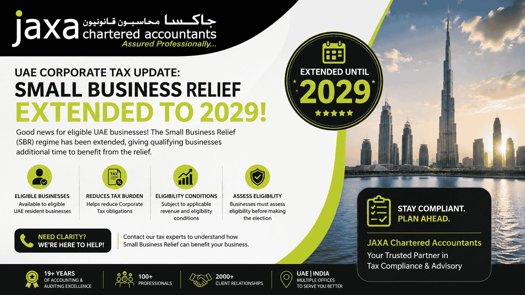 UAE corporate Tax update: Small Business Relief Extended to 2029